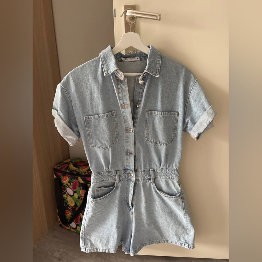Zara Light Blue Denim Mini Dress